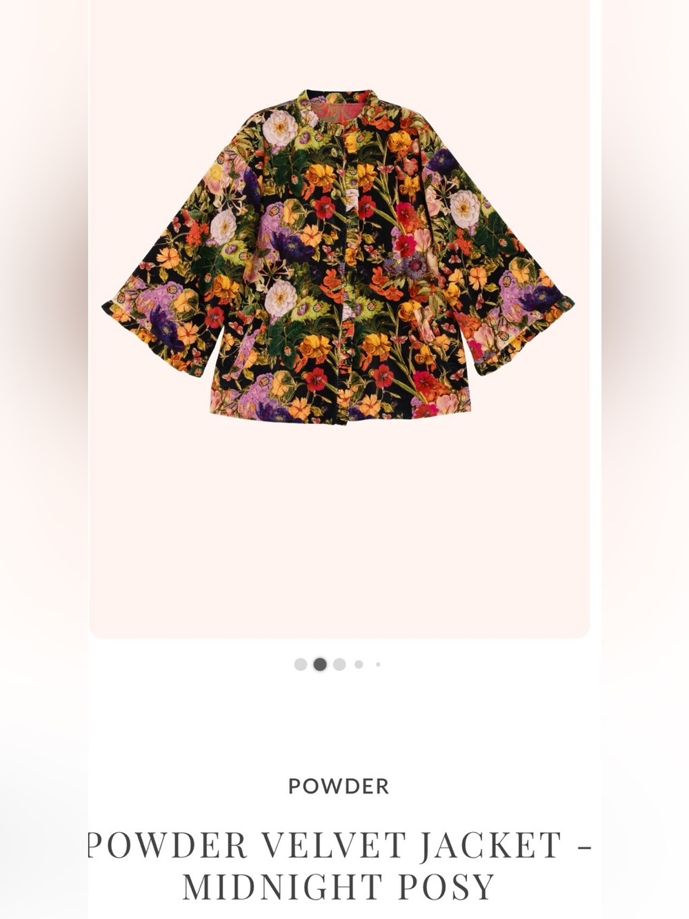 NWT! Powder Velvet Jacket